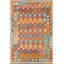 Tapis oriental multicolore en laine Kilim 6 x 8
