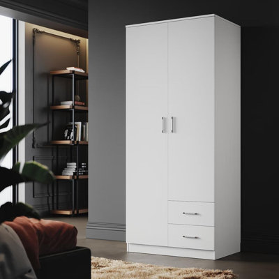 180*50*77cm, Hanging and Storage Integrated Double Door Wardrobe
