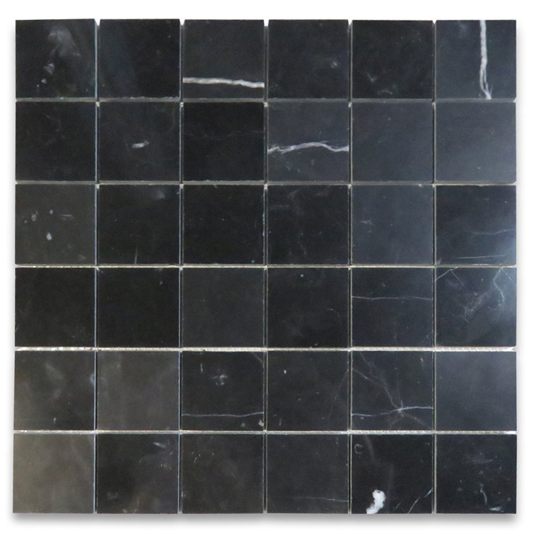 Marble Online Nero Marquina Black Marble 2X2 Square Mosaic Tile Polished -  Wayfair Canada