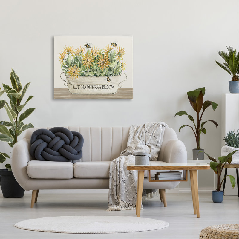 Happiness Bloom, insecte, abeille, Toile, H 30 po x l 40 po x P 1,5 po