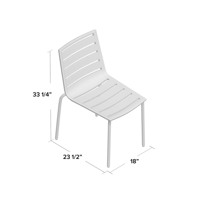 South Beach Metal Outdoor Stacking Dining Side Chair