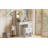 Farmhouse Makeup Vanity Desk with Mirror and Lights, 3 Lighting Modes, Vanity Set with Stool, Dressing Table with Adjustable Shelves,2 Drawers and Side Cabinet for Bedroom