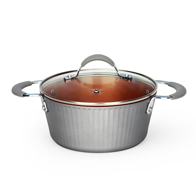 NutriChef 2,1 pte Marmite antiadhésive en aluminium avec couvercle