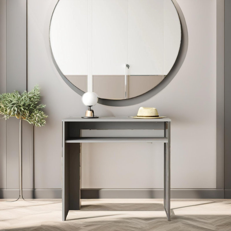 Pacquette 80cm Slim Narrow Console Table Entryway Hallway Furniture Living Room, Grey