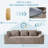 Boneless 71" Cloud Loveseat Sofa, No Assembly Required Comfy Deep Seat Couches 1 pcs for Living Room, Bedroom, Apartment(71 inch diagonal armrest)-771787202