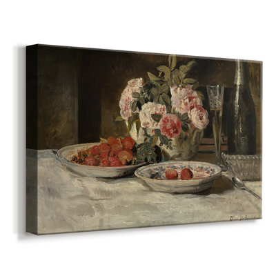Still Life with Strawberries and Champagne-Henri de Braekeleer-Gallery Wrapped Canvas-c. late 19th Century