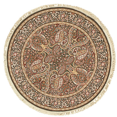 High-Quality Hand-Knotted Dark Green Area Rug