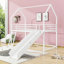 Lit mezzanine simple avec glissade et rideau-419665813