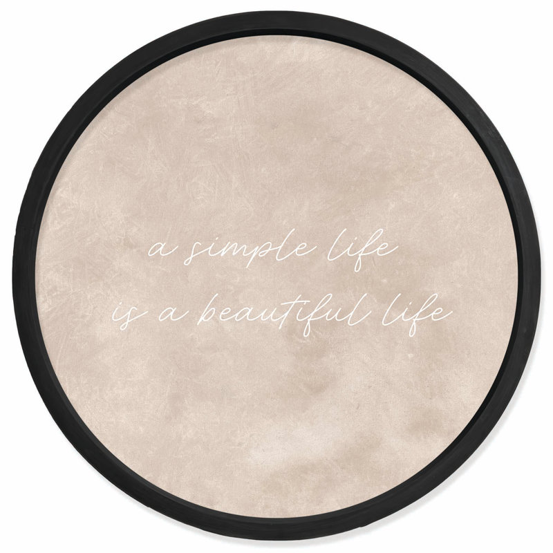 «Simple Beautiful Life», reproduction encadrée noire 20 x 20, Noir
