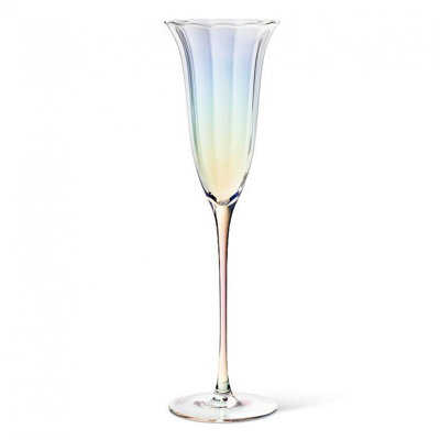 Tulip Shaped Slender Stemmed Flute Glass