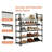 3-Tier Long Shoe Rack with 5 Hooks, Stackable Storage Organizer for Entryway & Small Spaces-1546911056