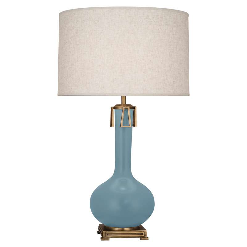 Athena Table Lamp, Matte Steel Blue