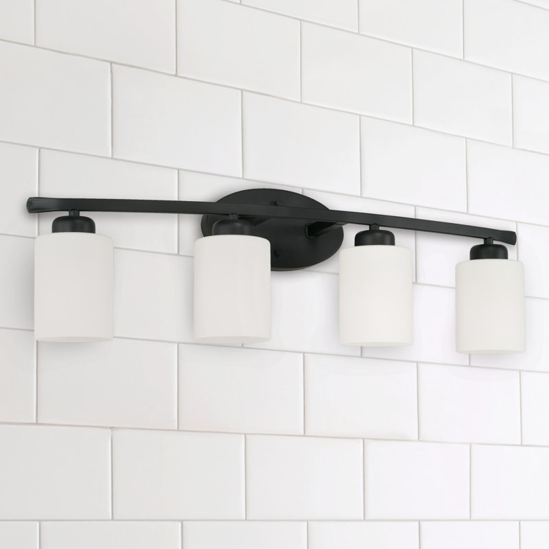 Éclairage pour meuble-lavabo à intensité variable Dixon, Noir mat, 4