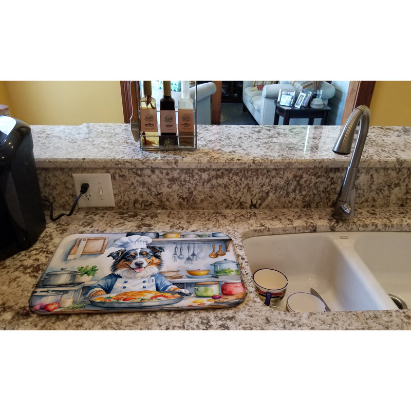 Australian Shepherd The Chef Dish Drying Mat