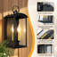 Lanterne murale en fer 2 lumières Alletta H 19,72 po avec capteur de crépuscule à l'aube Alletta-531502301