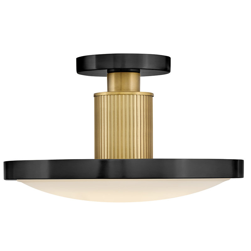 Hinkley Kieran Semi Flush Mount, Black/Lacquered Brass