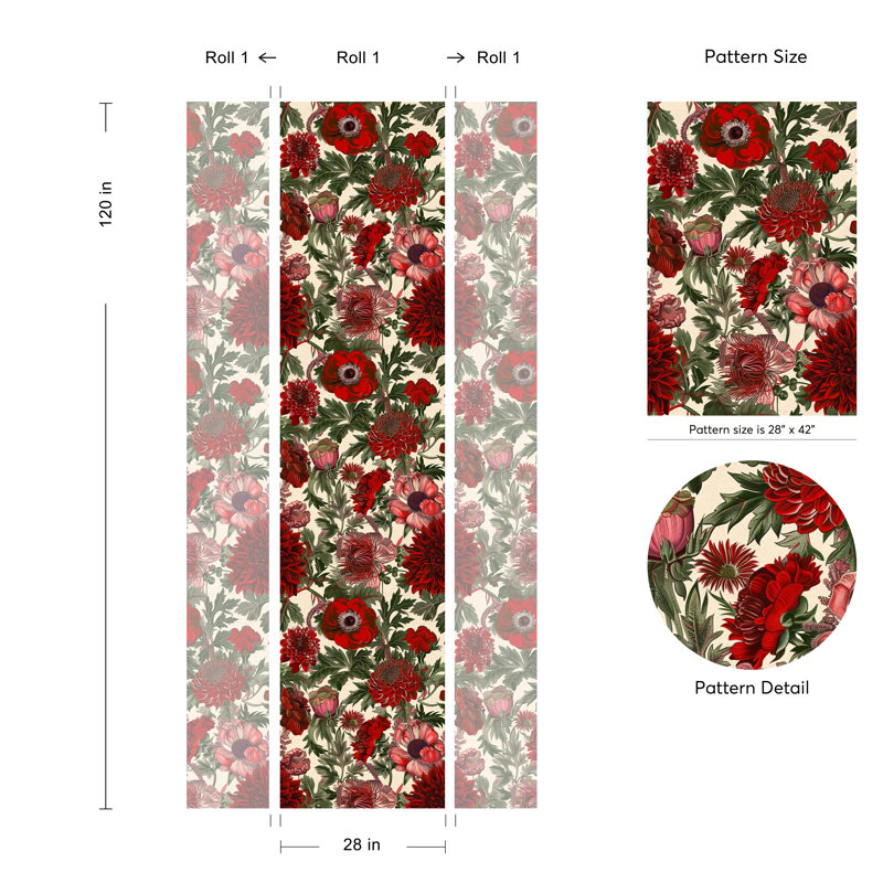 Papier peint floral Bold