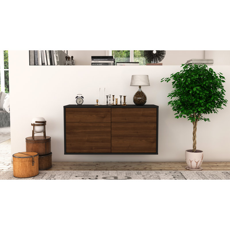 Martindell Unfinished Floating TV Stand, Walnut