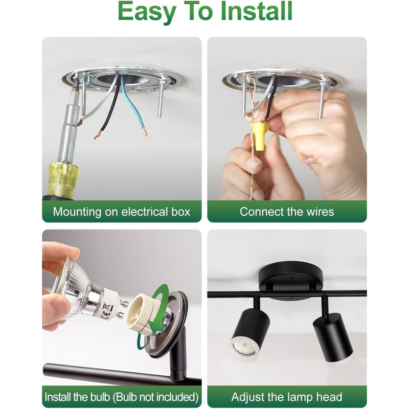 6 Ways Track Lighting, Rotatable Heads Track Light Kit