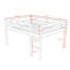 Lit mezzanine double en bois avec garde-corps Heikea par Harriet Bee-188528805