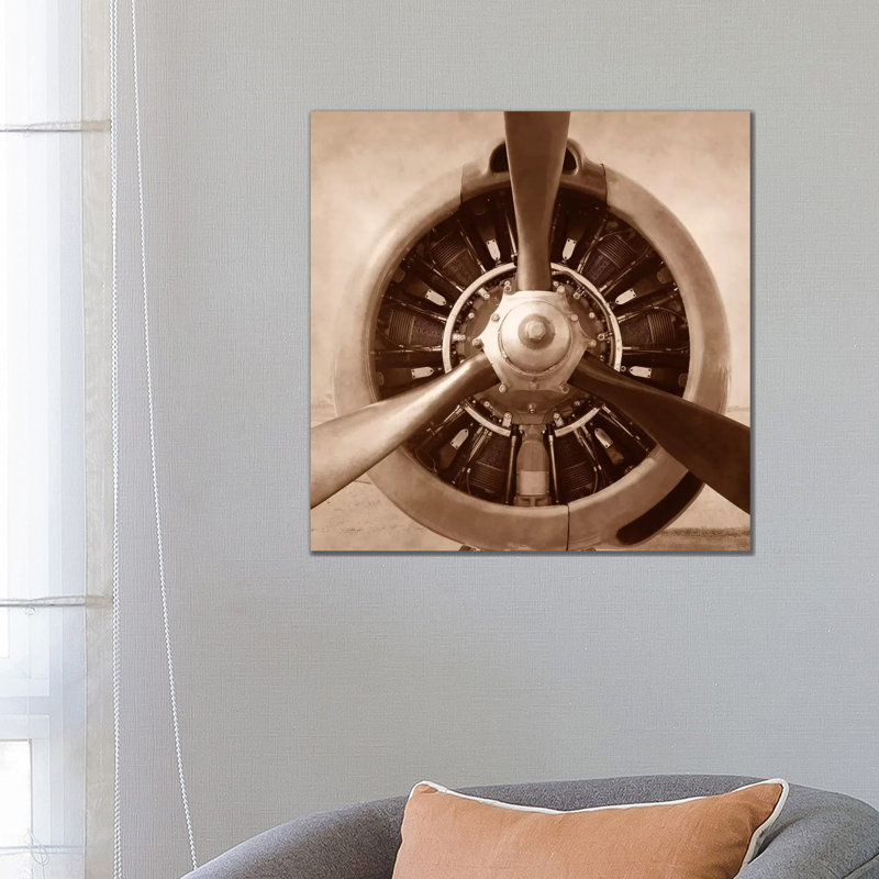 Aviation II - Print on Canvas, 30.48 cm H x 30.48 cm W, Wrapped Canvas