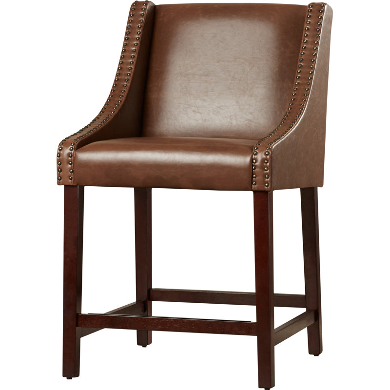 Tabouret de bar et de comptoir Stirling, Brun, Tabouret de comptoir (siège d'une hauteur de 25,5