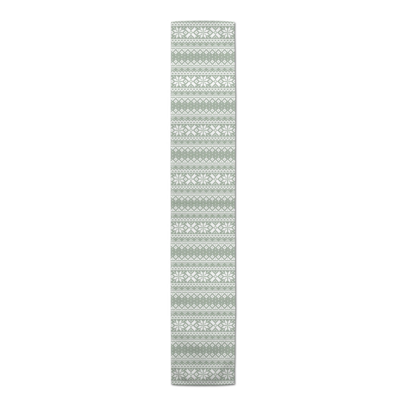 Mushtak Rectangle Geometric Christmas Polyester Table Runner, 72" x 16"