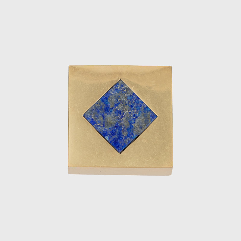 Deco Cube Napkin Rings, Worn Gold/Lapiz Lazuli