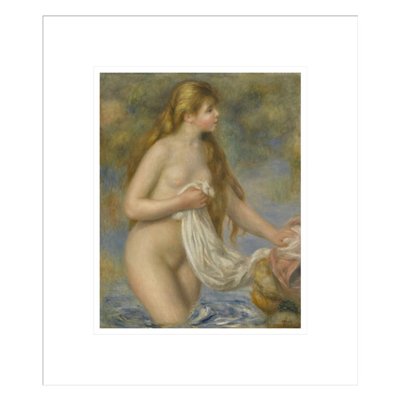 Baigneuse aux cheveux longs par Pierre-Auguste Renoir, H 15,92 po x l 13,75 po