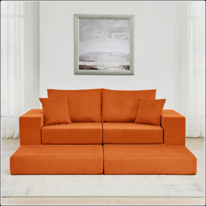 Canapé modulaire moderne avec sièges profonds et repose-pieds amovible modulaire Cloud