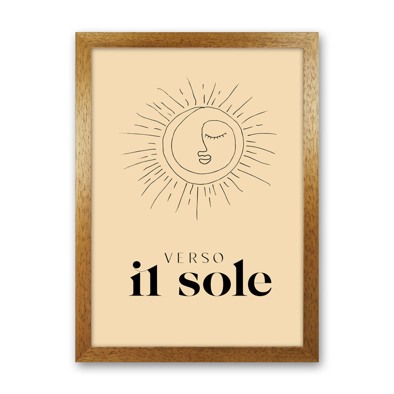 Verso Il Sole 1 Piece Wall Art, 46cm H x 34cm W x 3cm D, Brown Framed
