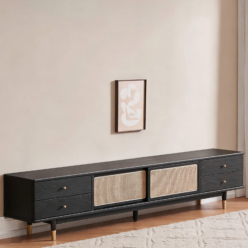 Modern Black Solid Wood TV Stands