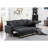 85.95" Sectional With Dark Gray Storage Chaise, Sleeper & 33.99" Product Depth Chaise 33.99 In. Height
