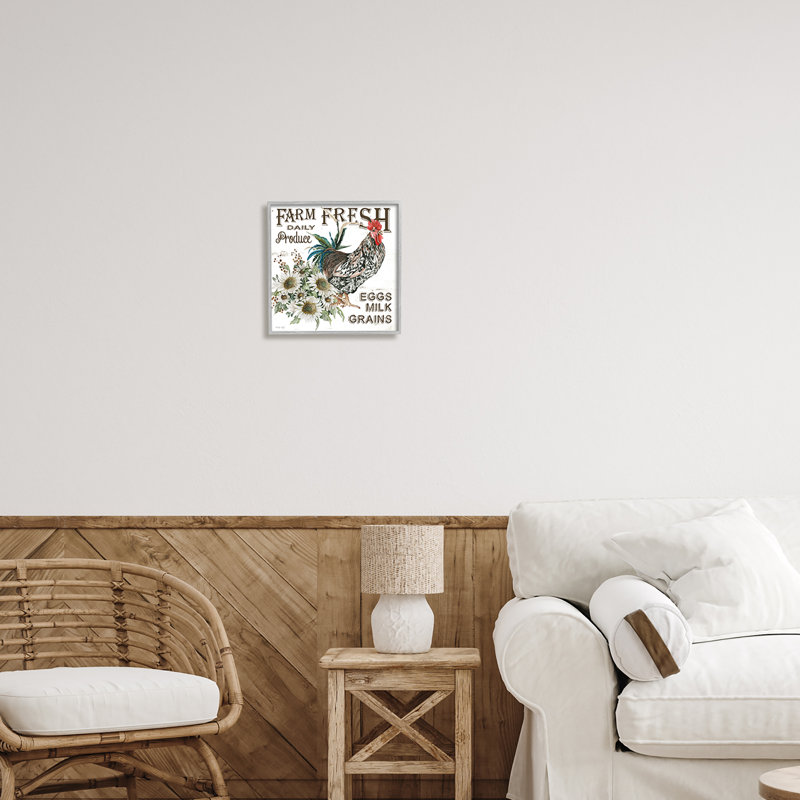 «Farm Fresh Country Hen On Wood» par Cindy Jacobs, impression, H 12 po x l 12 po x P 1,5 po, Estampe numérique Farmhouse
