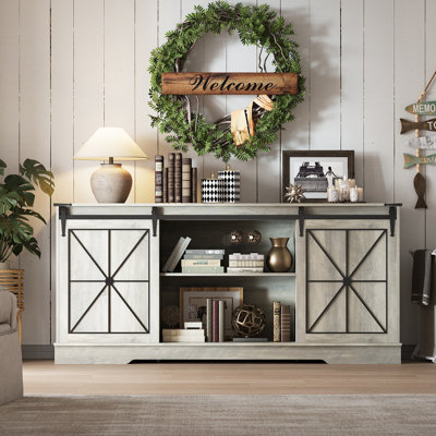 Rustic TV Stand With Barn Door