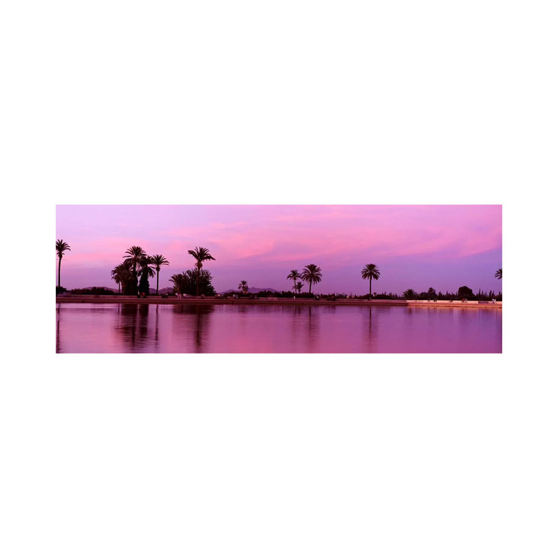 Bassin Menara, Menara Gardens, Marrakech, Morocco - Wrapped Canvas Panoramic Print, 30.48 cm H x 91.44 cm W x 1.91 cm D