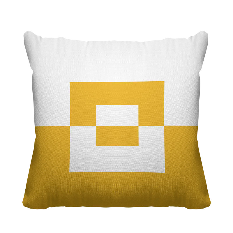 Coussin décoratif intérieur / extérieur Granger, Jaune, L 15 po x H 15 po