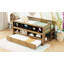 Lit mezzanine bas en bois avec tablettes de rangement-90616664