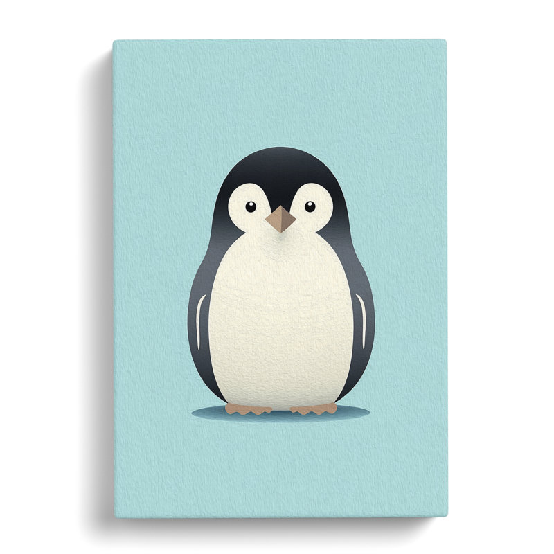 Penguin Minimalism Art No.3 - Wrapped Canvas, 76cm H x 50cm W x 3cm D