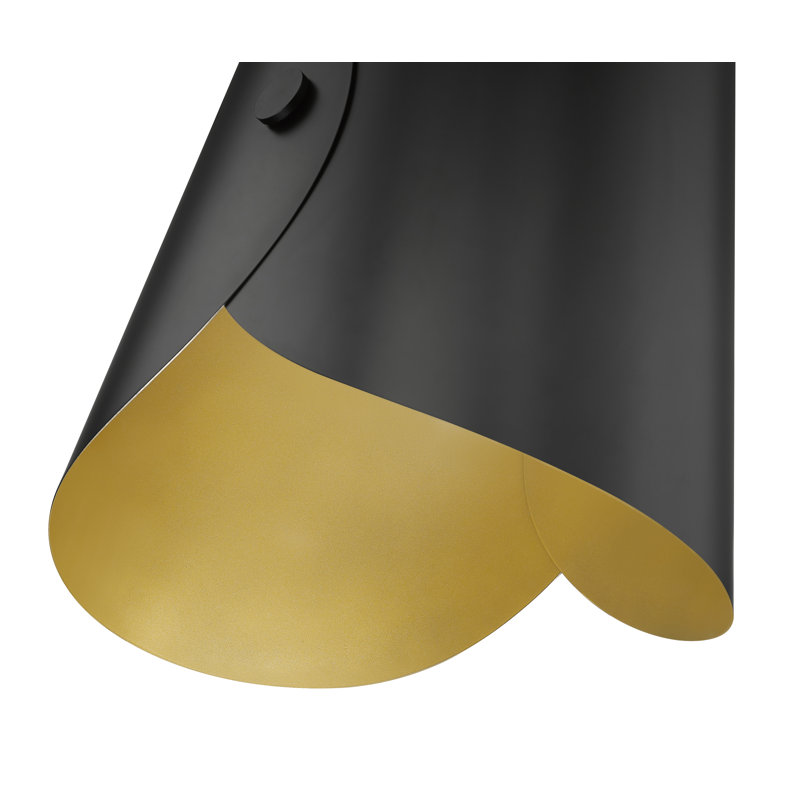 Luminaire suspendu 13 pouces Stijn, Noir mat, Noir et or, 96.03" H x 18" W x 14.25" D