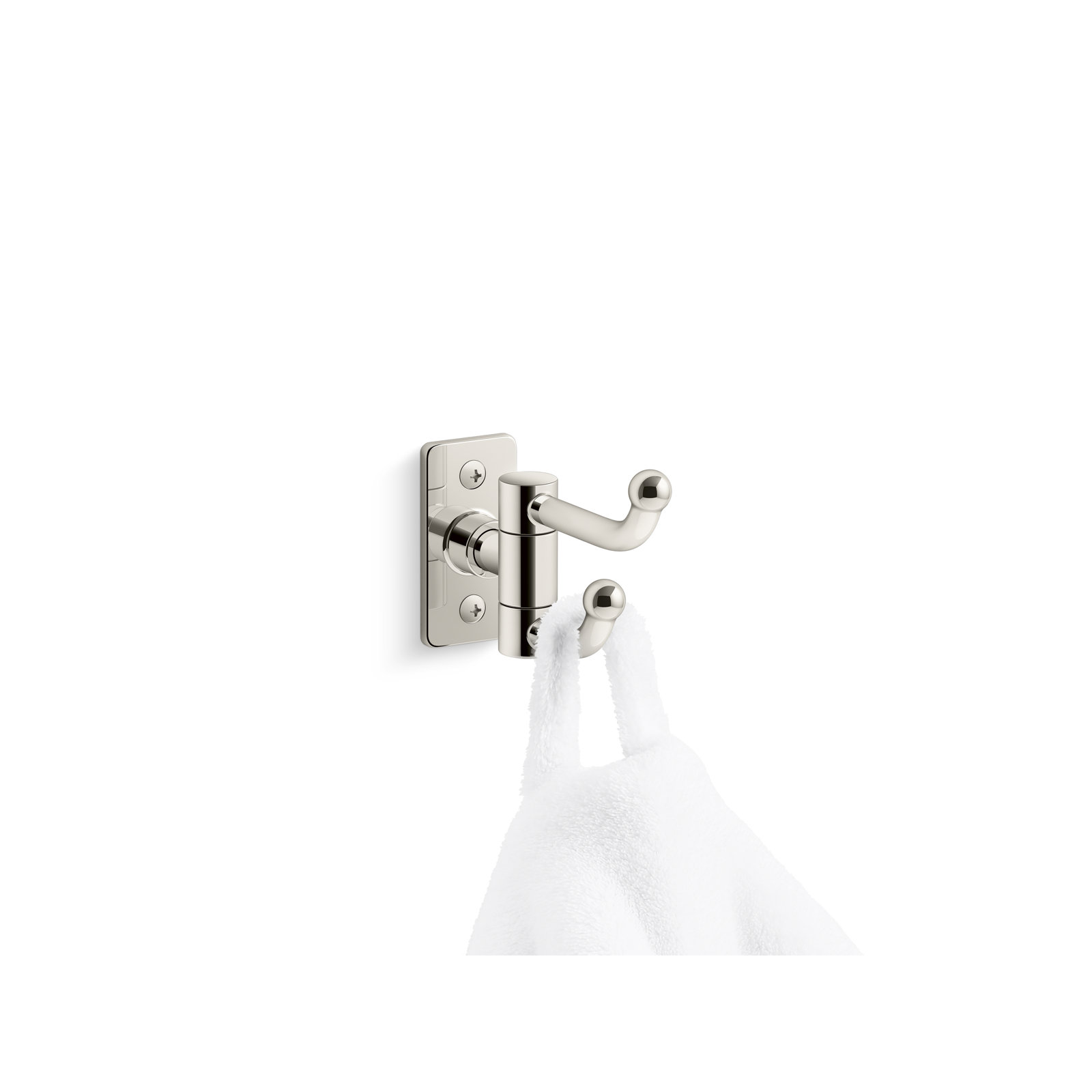 Castia by Studio McGee Double Robe Hook, Vibrant Polished Nickel