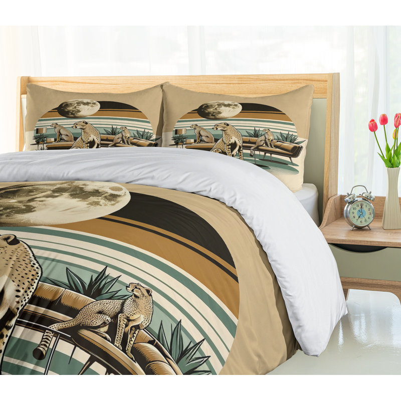 Cheetah Duvet Cover, Queen Duvet Cover + 2 Standard Shams