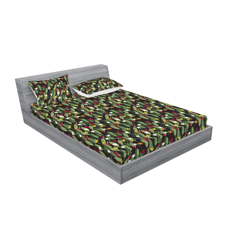 Drap-housse et taie décorative Ambesonne, Ensemble de draps pour lit double avec 2 taies d'o