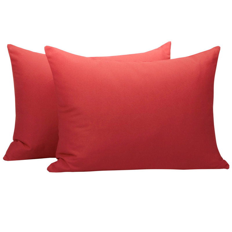 Two piece set of brushed ultra fine fiber zipper pillowcase, Wine Red