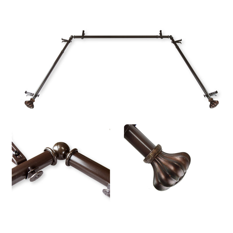 Ensemble de tringle à rideaux simple et quincaillerie Diboll Bay, Cacao
