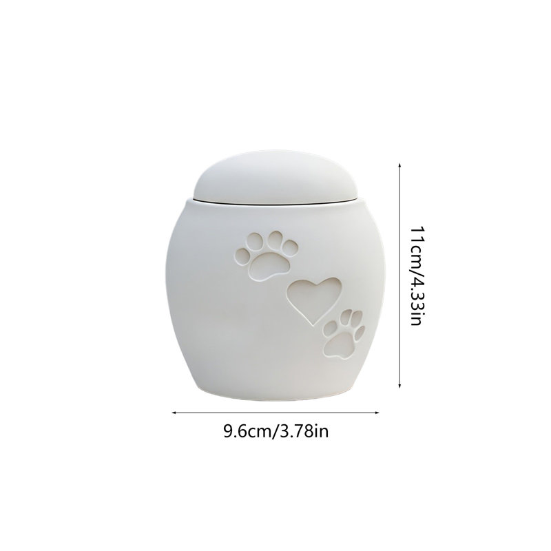 Pot commémoratif Pet Urn, blanc, Blanc