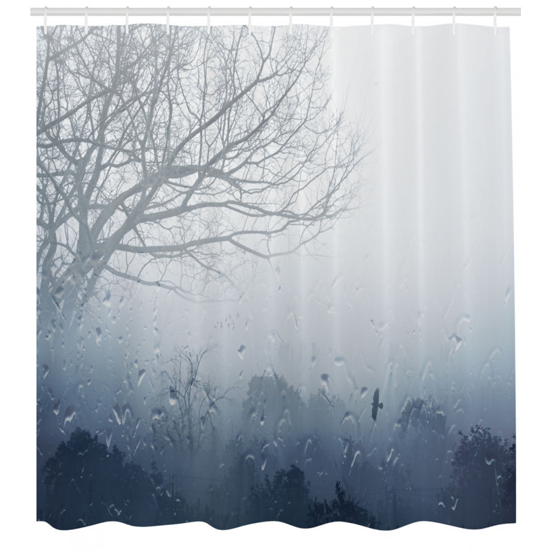 Shower Curtain with Hooks Included, 75" H x 69" W