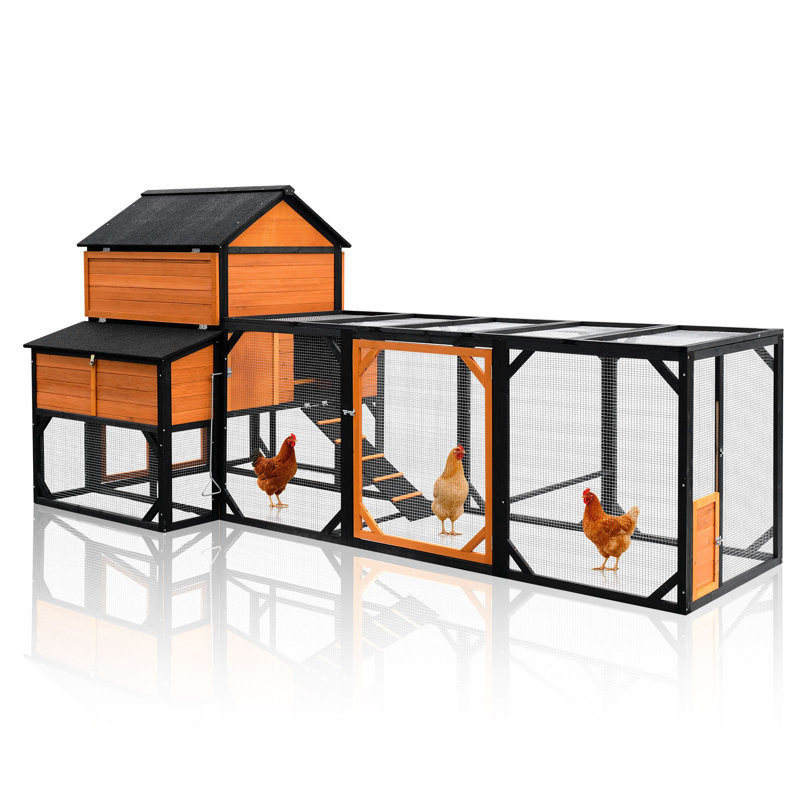 Très grand poulailler de 135 po avec doublure en PVC et enclos pour 10 à 15 poules, H 136 po x l 136 po x P 61 po