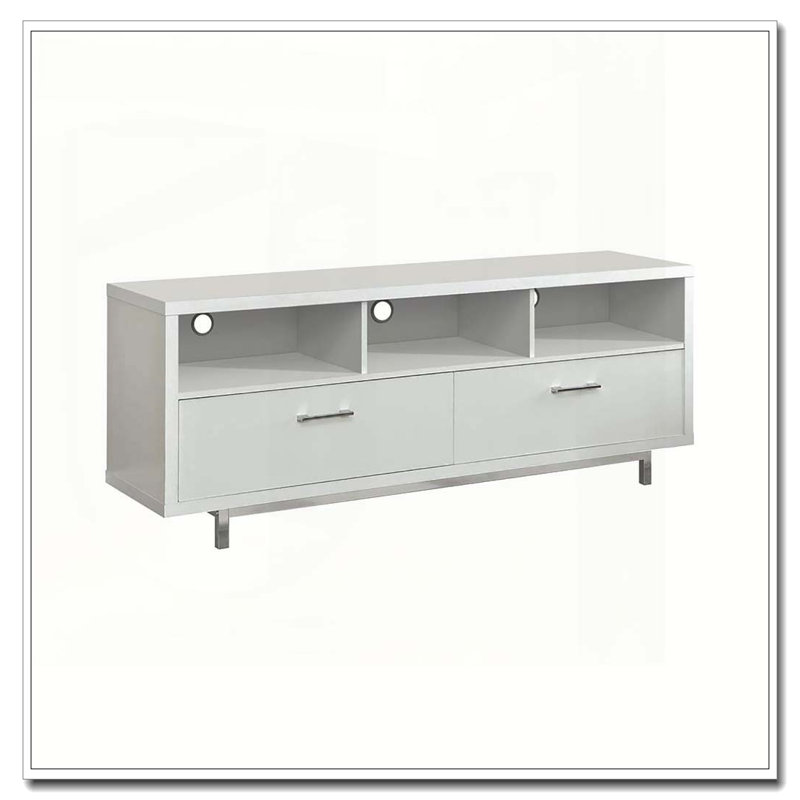Console de télévision blanche avec tiroir de 60 po, Blanc