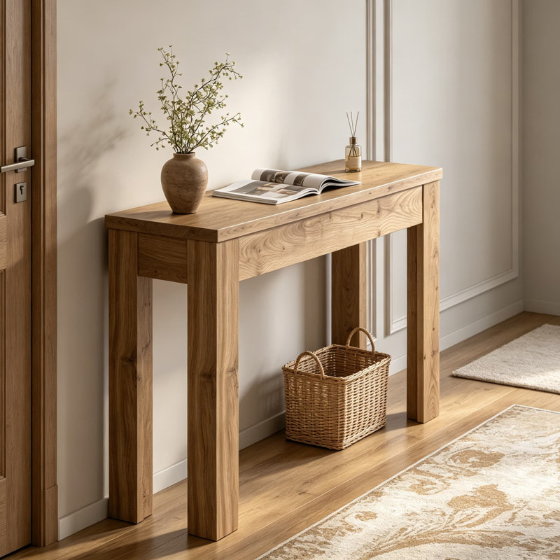 Petite console pour le vestibule, table de ferme étroite derrière le canapé, table de couloir en bois rustique pour le salon, le vestibule, le couloir
